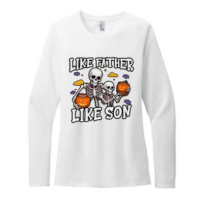 Skeleton Father Son Matching Halloween Costume Womens CVC Long Sleeve Shirt