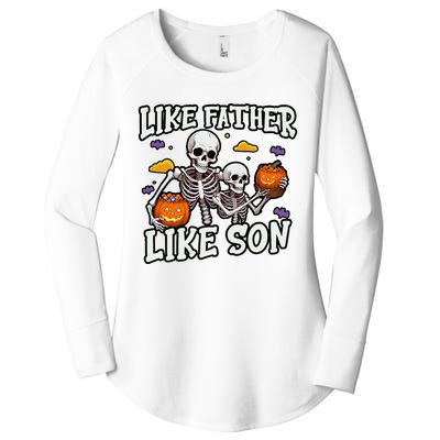 Skeleton Father Son Matching Halloween Costume Women's Perfect Tri Tunic Long Sleeve Shirt