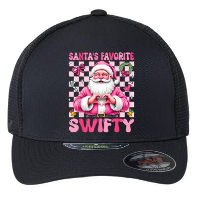 SantaS Favorite Swifty Merry Christmas Groovy Xmas Lights Flexfit Unipanel Trucker Cap