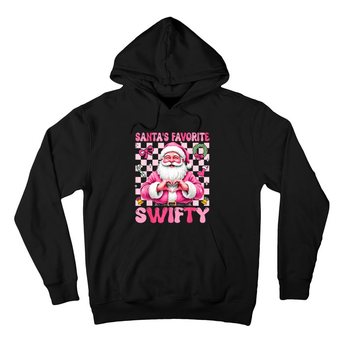 SantaS Favorite Swifty Merry Christmas Groovy Xmas Lights Hoodie