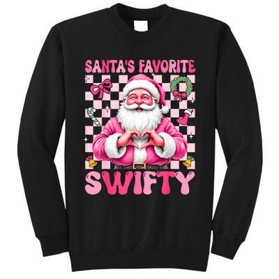 SantaS Favorite Swifty Merry Christmas Groovy Xmas Lights Sweatshirt