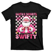 SantaS Favorite Swifty Merry Christmas Groovy Xmas Lights T-Shirt