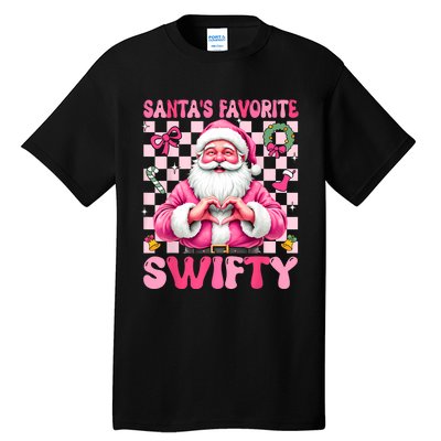 SantaS Favorite Swifty Merry Christmas Groovy Xmas Lights Tall T-Shirt