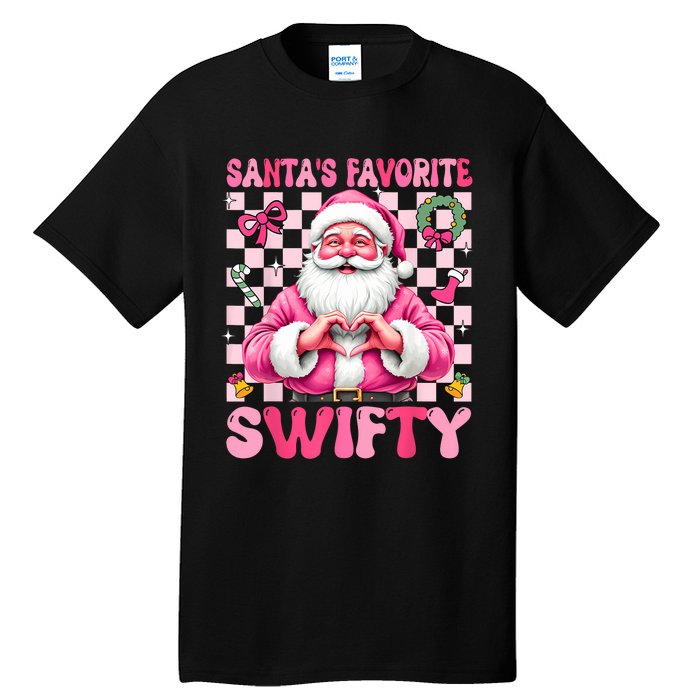 SantaS Favorite Swifty Merry Christmas Groovy Xmas Lights Tall T-Shirt