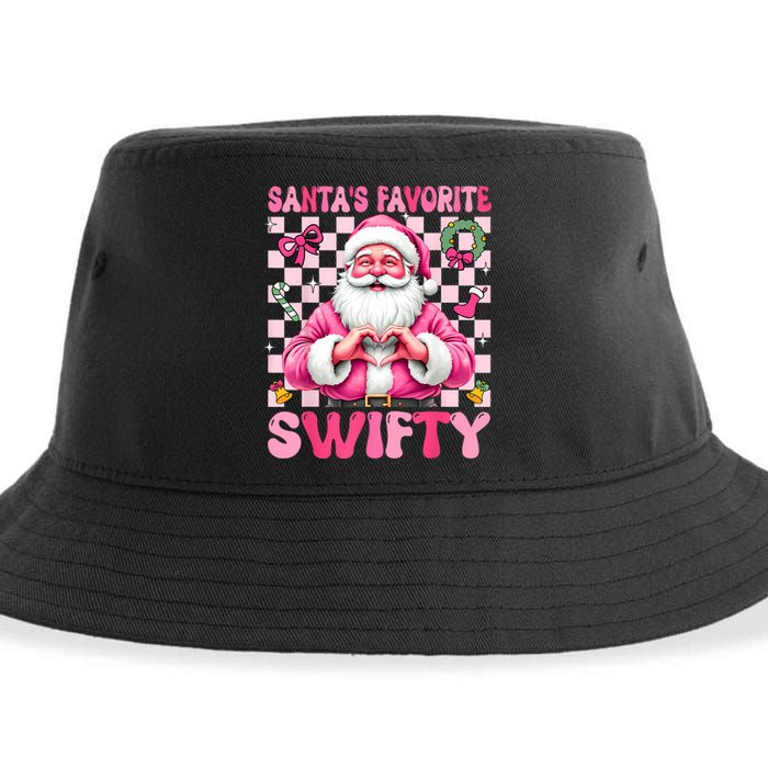 SantaS Favorite Swifty Merry Christmas Groovy Xmas Lights Sustainable Bucket Hat