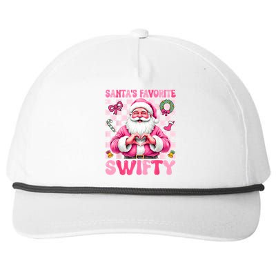 SantaS Favorite Swifty Merry Christmas Groovy Xmas Lights Snapback Five-Panel Rope Hat