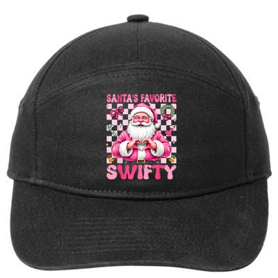 SantaS Favorite Swifty Merry Christmas Groovy Xmas Lights 7-Panel Snapback Hat