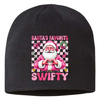 SantaS Favorite Swifty Merry Christmas Groovy Xmas Lights Sustainable Beanie