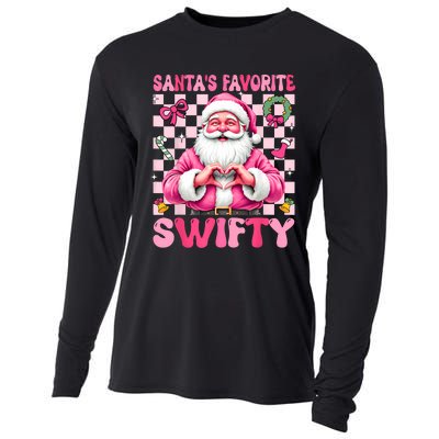 SantaS Favorite Swifty Merry Christmas Groovy Xmas Lights Cooling Performance Long Sleeve Crew