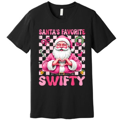 SantaS Favorite Swifty Merry Christmas Groovy Xmas Lights Premium T-Shirt