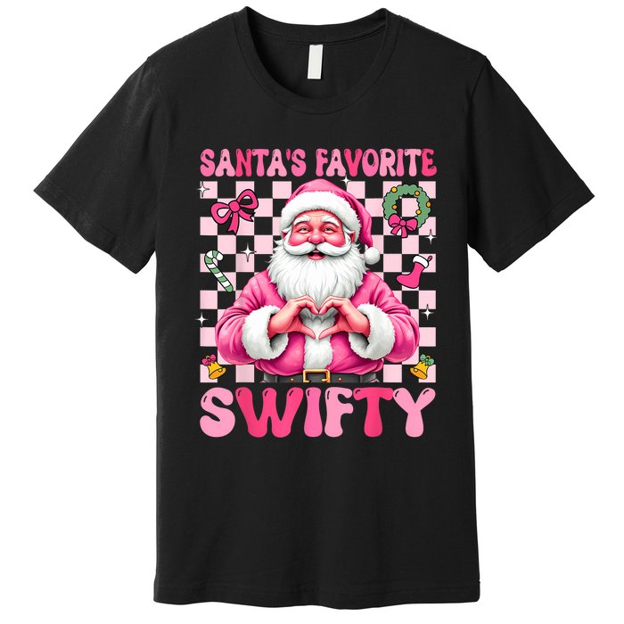 SantaS Favorite Swifty Merry Christmas Groovy Xmas Lights Premium T-Shirt