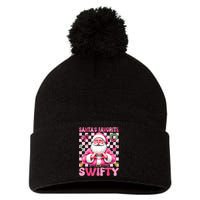 SantaS Favorite Swifty Merry Christmas Groovy Xmas Lights Pom Pom 12in Knit Beanie