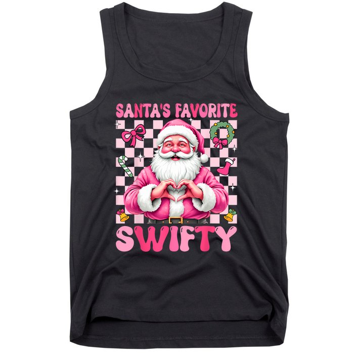 SantaS Favorite Swifty Merry Christmas Groovy Xmas Lights Tank Top