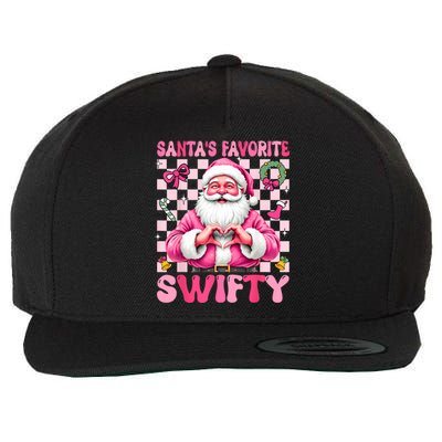 SantaS Favorite Swifty Merry Christmas Groovy Xmas Lights Wool Snapback Cap