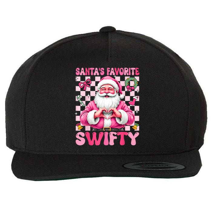 SantaS Favorite Swifty Merry Christmas Groovy Xmas Lights Wool Snapback Cap