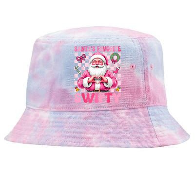 SantaS Favorite Swifty Merry Christmas Groovy Xmas Lights Tie-Dyed Bucket Hat