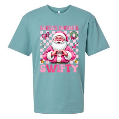 SantaS Favorite Swifty Merry Christmas Groovy Xmas Lights Sueded Cloud Jersey T-Shirt