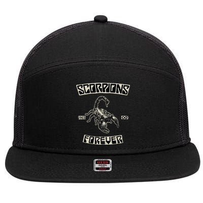 Scorpions Forever Since 1965 Black 7 Panel Mesh Trucker Snapback Hat