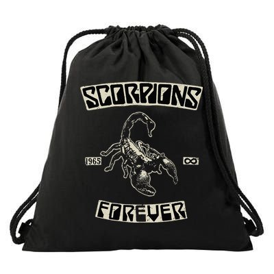 Scorpions Forever Since 1965 Black Drawstring Bag