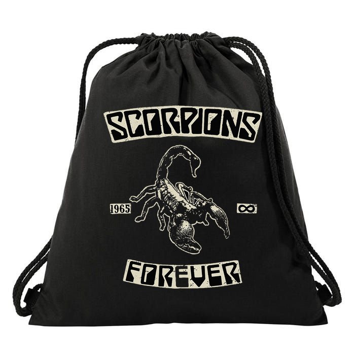 Scorpions Forever Since 1965 Black Drawstring Bag