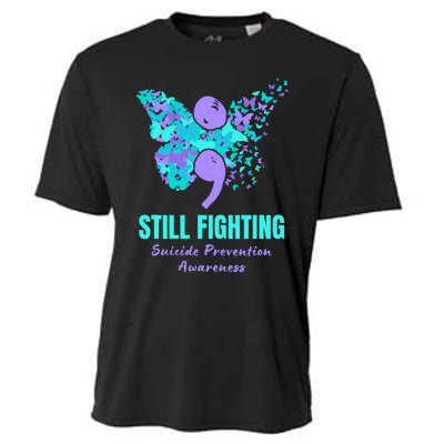 Still Fighting Suicide Prevention Awareness Butterfly Cooling Performance Crew T-Shirt