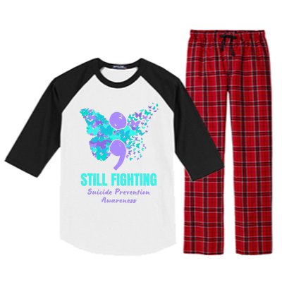 Still Fighting Suicide Prevention Awareness Butterfly Raglan Sleeve Pajama Set