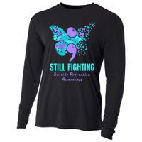 Still Fighting Suicide Prevention Awareness Butterfly Cooling Performance Long Sleeve Crew