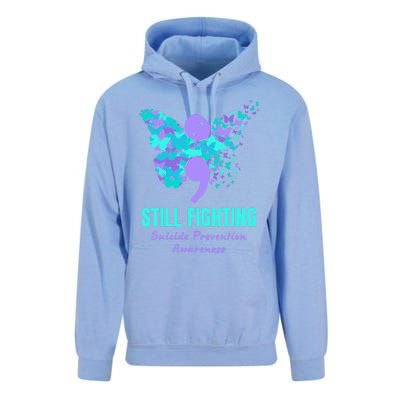 Still Fighting Suicide Prevention Awareness Butterfly Unisex Surf Hoodie