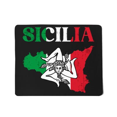 Sicilia Flag Sicily Palermo Italy Mousepad