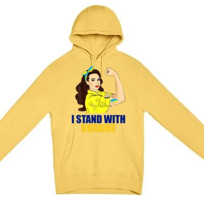 Strong Female Support Ukraine I Stand With Ukraine Premium Pullover Hoodie