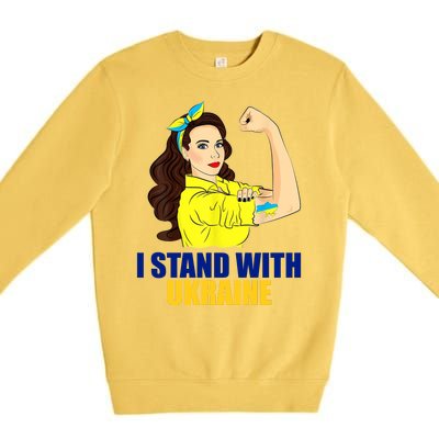 Strong Female Support Ukraine I Stand With Ukraine Premium Crewneck Sweatshirt