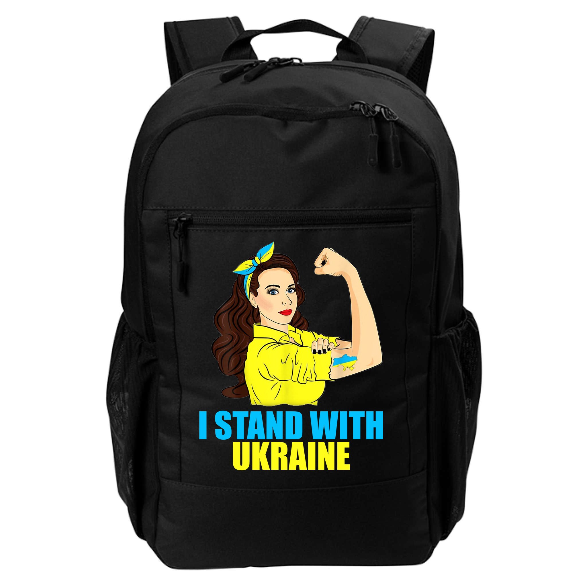 Strong Female Support Ukraine I Stand With Ukraine Backpack