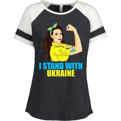 Strong Female Support Ukraine I Stand With Ukraine Enza Ladies Jersey Colorblock Tee