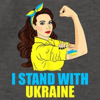 Strong Female Support Ukraine I Stand With Ukraine Vector Backpack