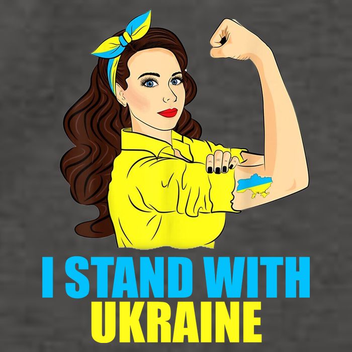 Strong Female Support Ukraine I Stand With Ukraine Vector Backpack