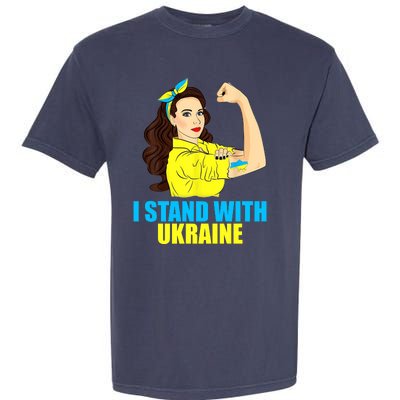 Strong Female Support Ukraine I Stand With Ukraine Garment-Dyed Heavyweight T-Shirt