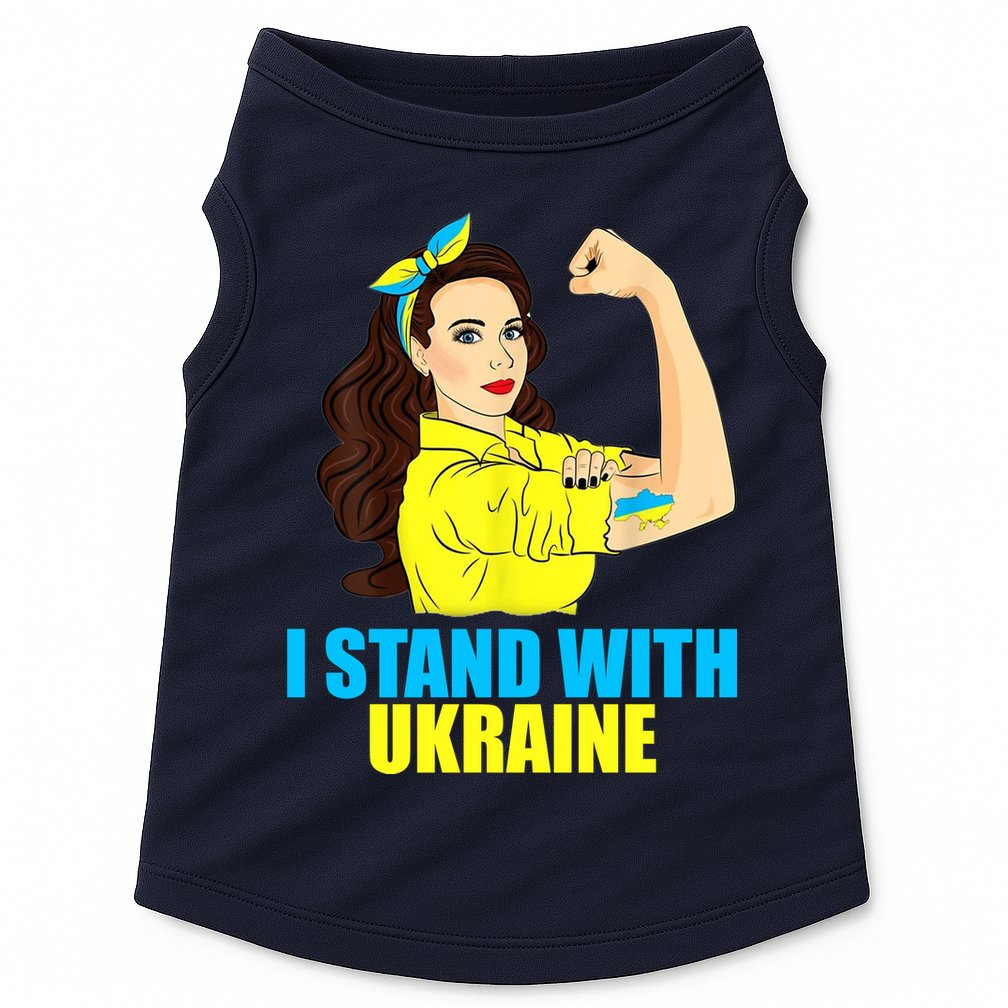 Strong Female Support Ukraine I Stand With Ukraine Doggie Tank