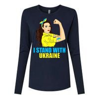 Strong Female Support Ukraine I Stand With Ukraine Womens Cotton Relaxed Long Sleeve T-Shirt