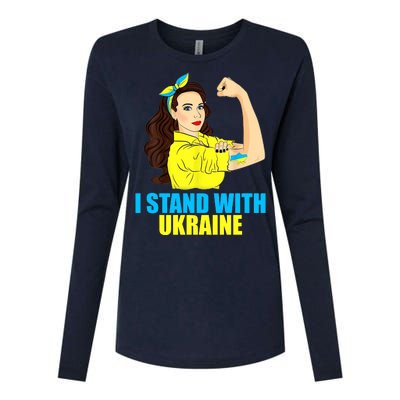 Strong Female Support Ukraine I Stand With Ukraine Womens Cotton Relaxed Long Sleeve T-Shirt