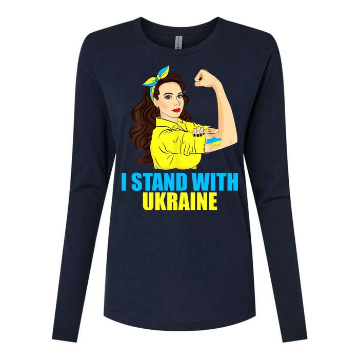 Strong Female Support Ukraine I Stand With Ukraine Womens Cotton Relaxed Long Sleeve T-Shirt