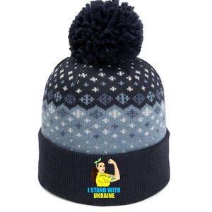 Strong Female Support Ukraine I Stand With Ukraine The Baniff Cuffed Pom Beanie