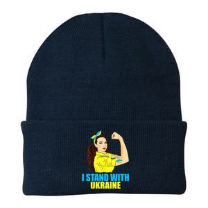 Strong Female Support Ukraine I Stand With Ukraine Knit Cap Winter Beanie