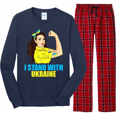 Strong Female Support Ukraine I Stand With Ukraine Long Sleeve Pajama Set