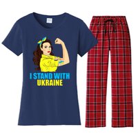 Strong Female Support Ukraine I Stand With Ukraine Women's Flannel Pajama Set