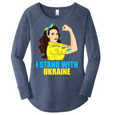 Strong Female Support Ukraine I Stand With Ukraine Women's Perfect Tri Tunic Long Sleeve Shirt