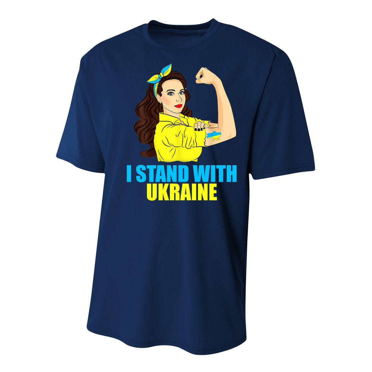 Strong Female Support Ukraine I Stand With Ukraine Youth Performance Sprint T-Shirt