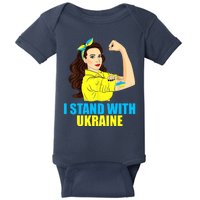 Strong Female Support Ukraine I Stand With Ukraine Baby Bodysuit