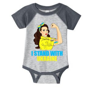 Strong Female Support Ukraine I Stand With Ukraine Infant Baby Jersey Bodysuit