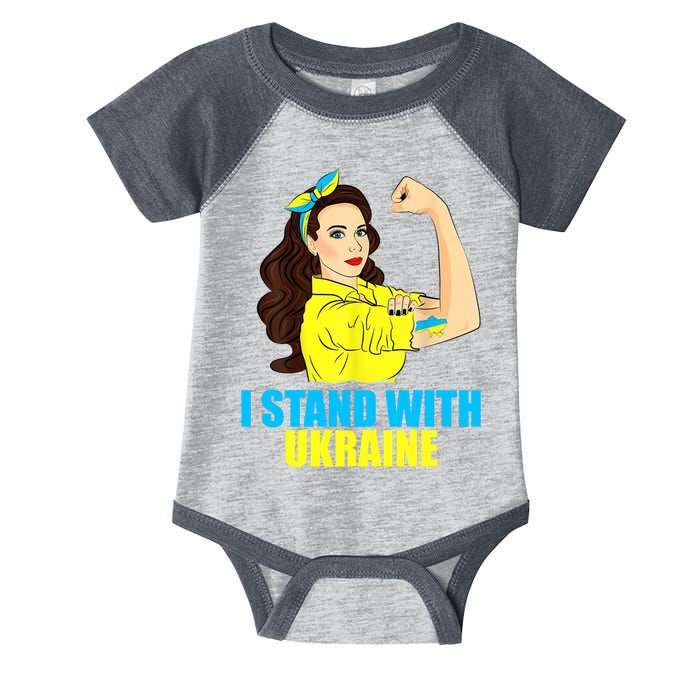 Strong Female Support Ukraine I Stand With Ukraine Infant Baby Jersey Bodysuit