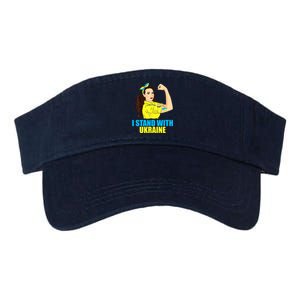 Strong Female Support Ukraine I Stand With Ukraine Valucap Bio-Washed Visor